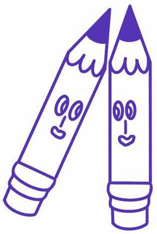 Logo (c) Lis Walter, Jiaqi Hou, Tuki Gruner Logo von „Verein für grafisches Erzählen“. Zwei Bleistifte liegen übereinander und betrachten sich mit zwei Augenpaaren. Darunter der Schriftzug des Vereines.